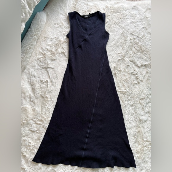 Theory Navy Sleeveless V-Neck Maxi Dress - Picture 8 of 10